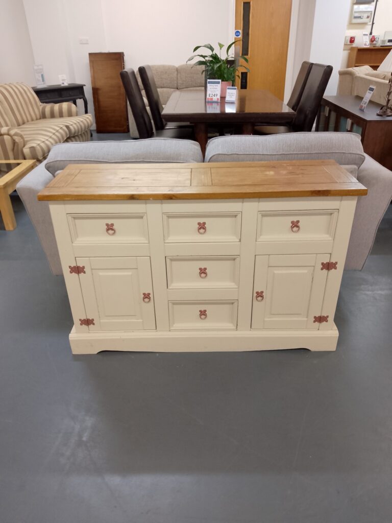 Cream and pine sideboard, in the Furniture Hub showroom