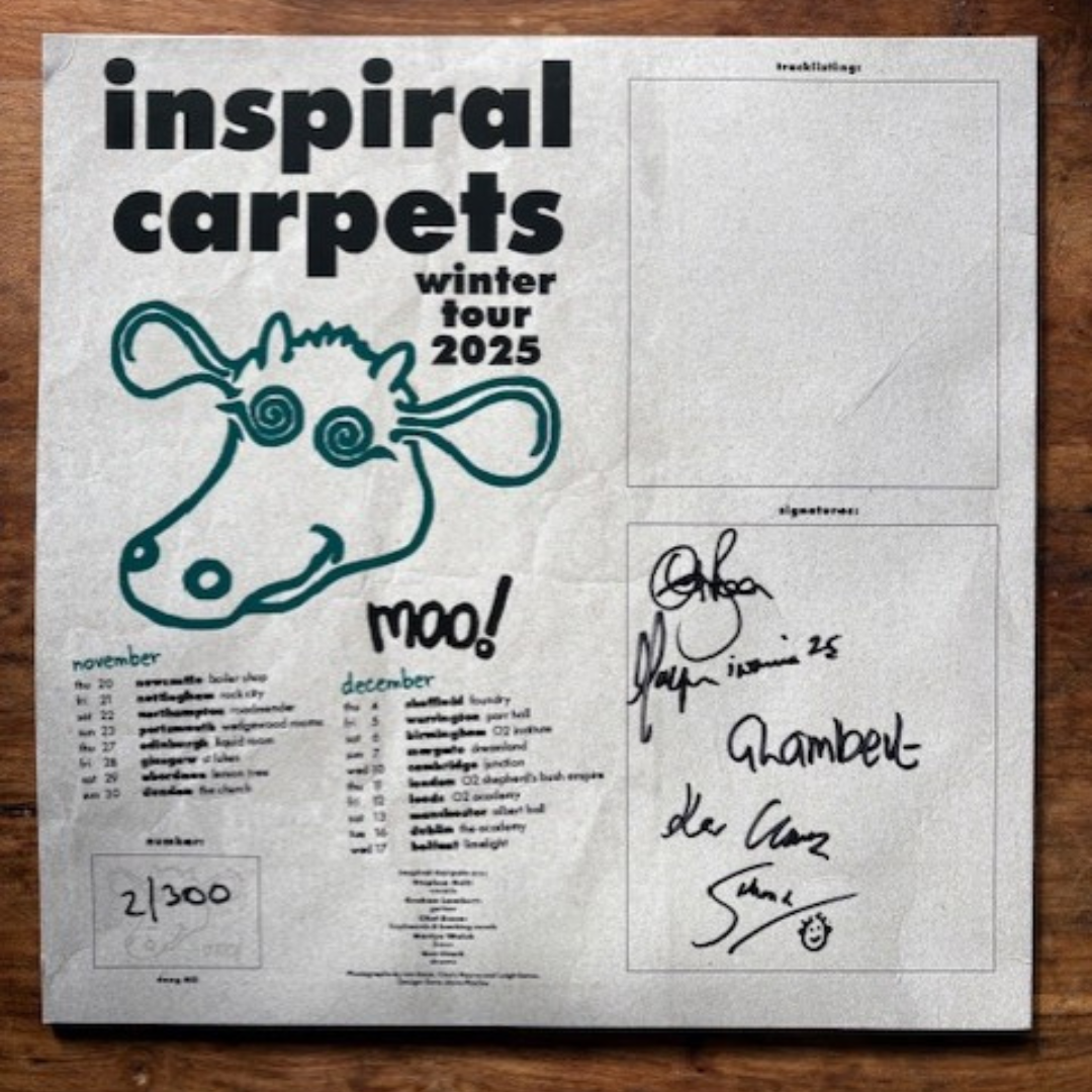 Inspiral Carpets Winter Tour 2025 with November and December dates 2/300 numbering and band signatures