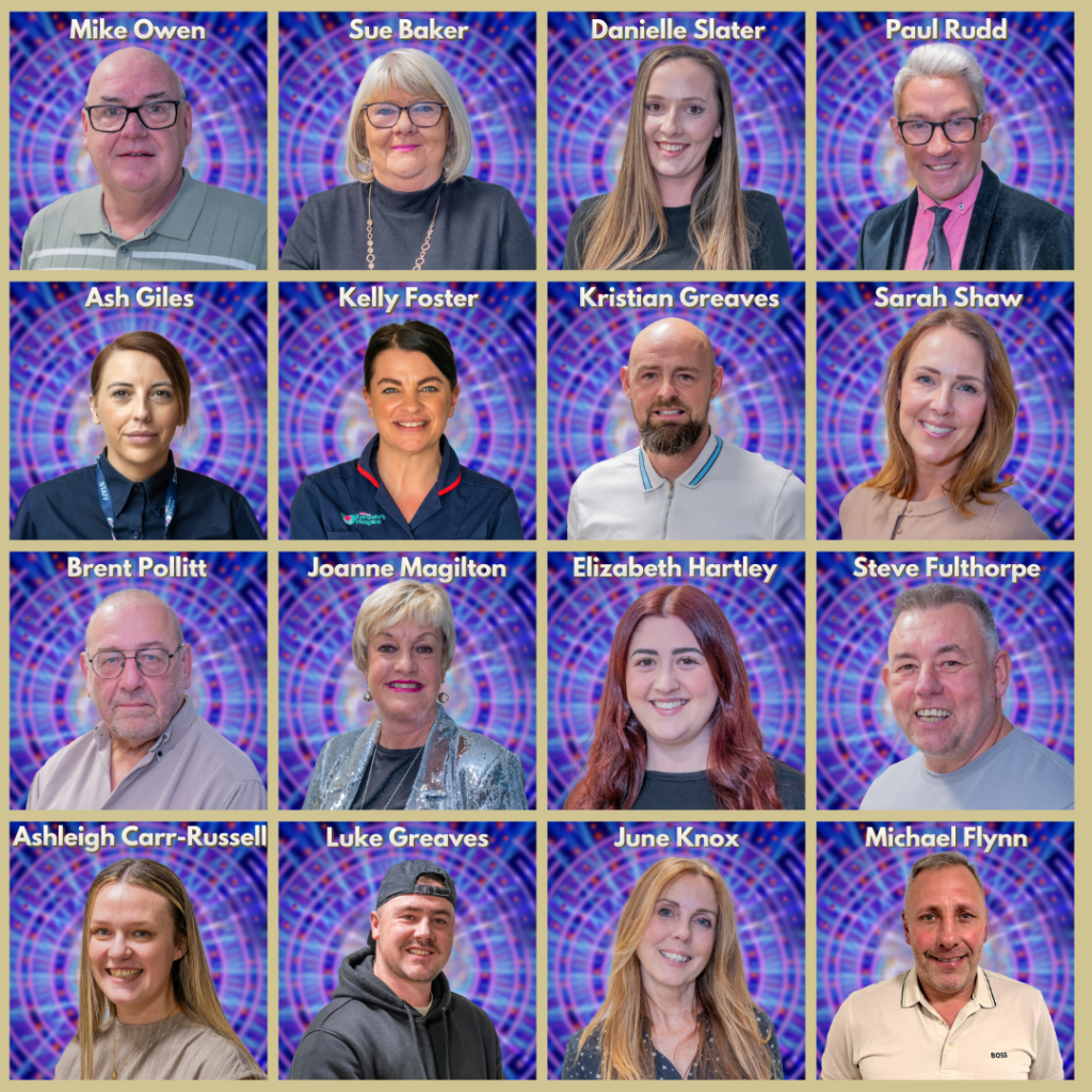 Grid showing the 16 dancers for Dr Kershaw's Strictly 2026