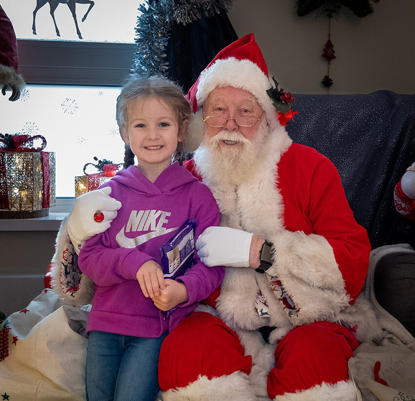 Santa and a little girl