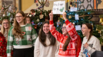 Students joining in the 12 Hospice Days of Christmas