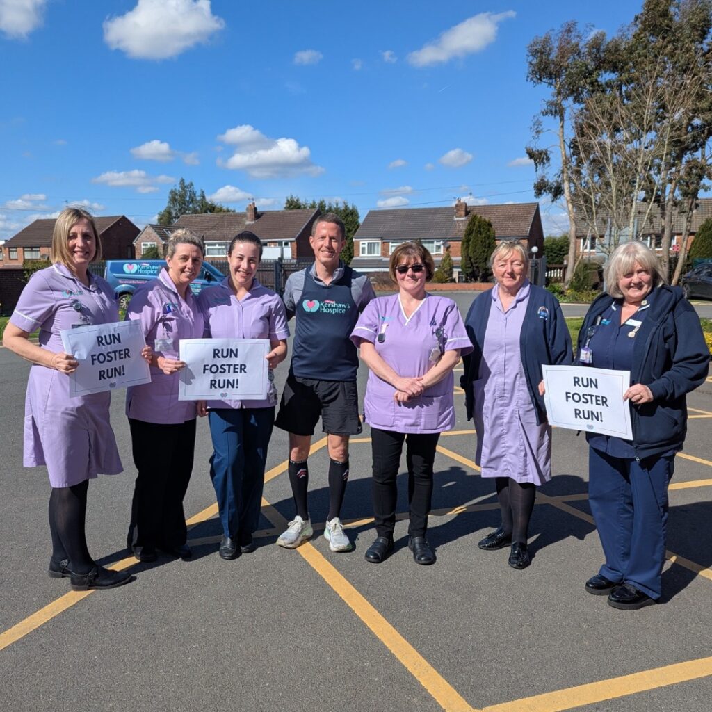 Martin with members of the Dr Kershaw's Hospice clinical team